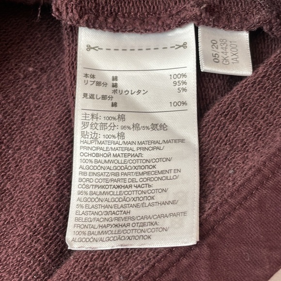 Adidas Y-3 cropped crewneck women’s sweatshirt | burgundy | size medium - Picture 9 of 10